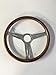 Nardi Steering Wheel - Classic - 360 mm (14.17 inches) - Mahogany Wood with Polished Spokes - Part # 5061.36.3000
