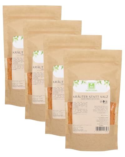 Adios Salz! Gewürzmischung Salzfrei Kräuter statt Salz Mischung aus getrockneten Kräutern und Gewürzen ohne Selllerie Salzersatz von Green Essence (1 Kilogramm (4er-Pack))