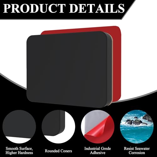 Transducer Mounting Board，Screwless Resistant Transducer Mounting Plate kit , No Screwing into Boat Hull, Freely Installed on The Boat, 4.5"*3.5" Standard Size -Black - Thumbnail 4