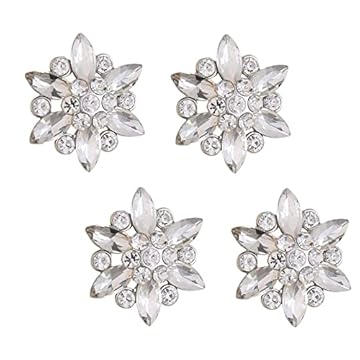 Colcolo Grande Bottone da 39 Mm con Bottone Decorativo a per Cucire - 4 PCS Argento