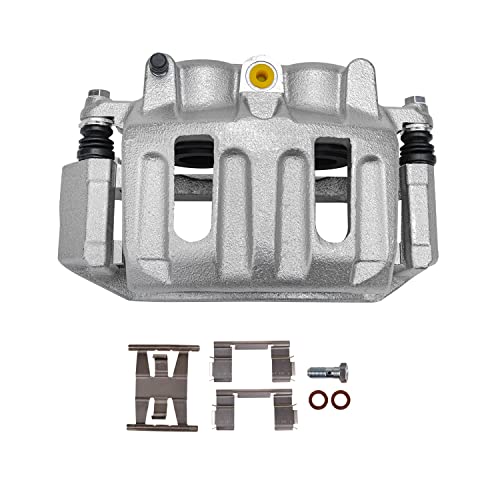 Image of Detroit Axle - Front Driver Side Disc Brake Caliper + Ceramic Brake Pads w /Hardware Replacement for 1997-2003 Ford F-150