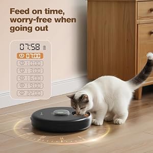 Distributore Automatico Cibo Gatti Umido: Dispenser Crocchette Gatto Timer - Dispenser Cibo Gatti senza Fili - Mangiatoia Cani Batteria - Dosatore Programmabile - Erogatore Cibo Animali Refrigerante - immagine 3