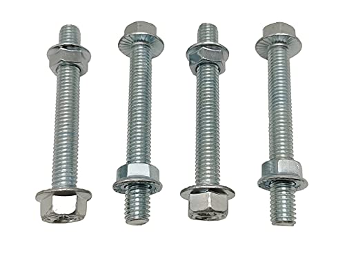Image of 3 /8 Flanged Hex Head Bolts, 3 /8 Flanged Nuts, Flanged Hex Head Screws, Grade 5, Fully Threaded, 4 Pack (3 /8 inch-16 x 2-1 /4 inch)