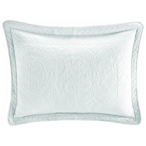Royal Heritage Home Williamsburg William and Mary Matelasse Standard Sham, White Cover