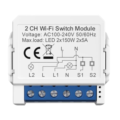 Tuya Smart WiFi Interruttore della luce di controllo a 2 vie Mini Interruttore Controllato da Yandex Alexa Home