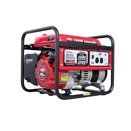 All Power America APG3014G 2000 Watt Portable Generator, Gas Powered for Home Back Up, Hurricane Recovery, Black/Red