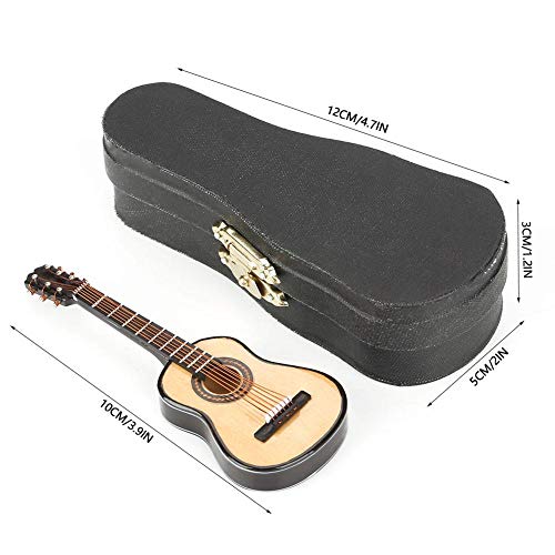 Mini-gitaardecoratie, miniatuurgitaar, model met standaard en box, hout, mini-decoratie, gitaar, gitaar, muzikale… - Image 4