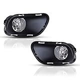 AUTOWIKI Fog Lights compatible for Jeep Cherokee 2014 2015 2016 2017 2018 Lamp Assembly Driver Passenger Replacement 1 Set Halogen Bulbs Wiring kit Switch included