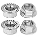 4 PCS 1.75mm Flange Nut Metric Fine Pitch Hexagonal Flange Nuts Flanges Nuts Hex Types Serrated 304 Stainless Steel