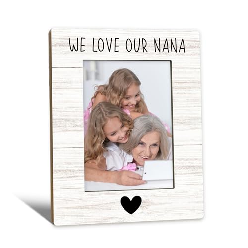 Beliran Nana Gifts Picture Frame 5x7 Nanas Photo Frame Christmas Mothers Day Birthday Gifts for Nanas Grandma from Grandkids We Love Our Nana Wooden Picture Photo Frames for Desk Home Room Decor