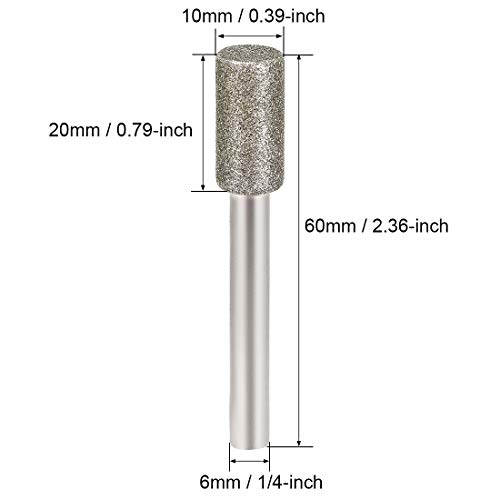 Fresas diamantadas cilíndricas 10mm 2 piezas miniatura 2