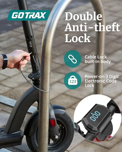 Gotrax G4 Electric Scooter, 10 Inch Pneumatic Tires, Max 25 Mile Range And 20Mph Power By 500W Motor, Double Anti-Theft Lock, Bright Headlight And Taillight, 500W Foldable E Scooter For Adult thumb #3