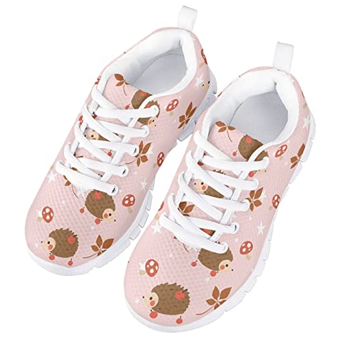 Yzaoxia Girls Tennis Sneakers Lace Up Kids Training Running Comfy Walking Shoes Size 11-33