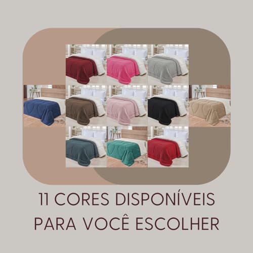 Coberdrom Casal Queen, Edredom Felpudo Dupla Face Sherpa, Cobertor Grosso Manta Felpuda, Lavável à M