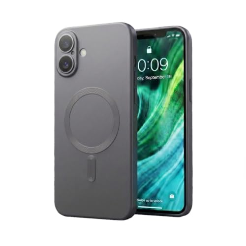 Image of amazon basics Premium Mag-Safe Case for iPhone 16 Plus | Shockproof & Anti-Scratch Cover | Soft Silicone with Wireless Charging | Camera Lens Guard - Blue