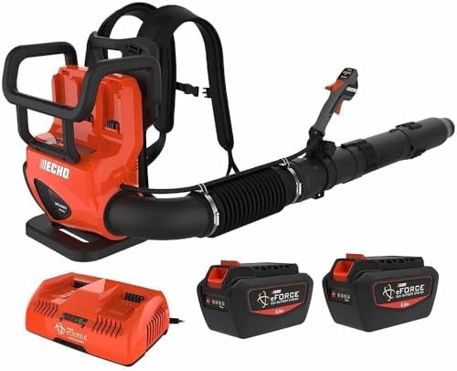 ECHO eFORCE 56V 195 MPH 795 CFM Cordless Battery Backpack Blower w/Tube Throttle & (2) 5.0Ah Batteries & Dual Port Charger DPB-5800TD2-2