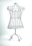 Manual Woodworker Rustic White Child Size Dress Form Mannequin, Decorative Vintage Decor Bird Cage Design, 21-Inch