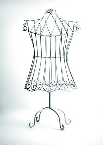 Manual Woodworker Rustic White Child Size Dress Form Mannequin, Decorative Vintage Decor Bird Cage Design, 21-Inch Manual Woodworker Rustic White Child Size Dress Form Mannequin, Decorative Vintage Decor Bird Cage Design, 21-Inch