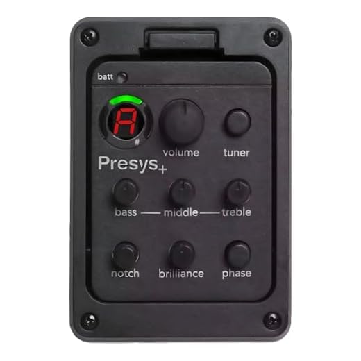 LYEAA Sintonizador de ecualizador de guitarra acústica clásica 201, sistema de preamplificador integrado, 4 bandas para Fishman Presys+