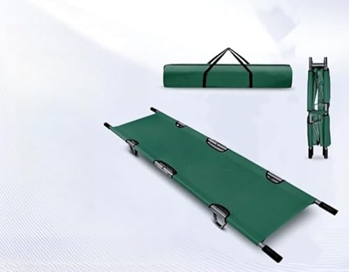 AZIEBAY 折りたたみ式ストレッチャー、スチール製、防水、キャスター付き、ベルト付き、コンパクト、取り付け簡単、滑り止め、病院/老人ホーム/救助/搬送/介護用品/緊急用