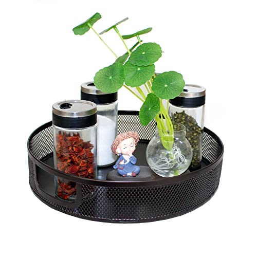 Settfrfe 11 Inch Lazy Susan Organizer For Bathroom,Dining Table,Kitchen Counter Turntable Organizer,Rotating Coffee Pod Holder,Brown #TOP7