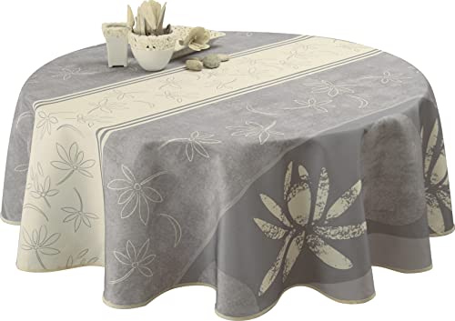 Le linge de Jules Nappe Anti-Taches Lotus Ecru - Ovale 150 x 240 cm