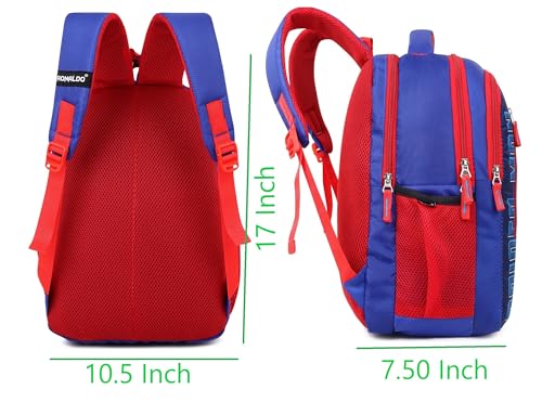 Ronaldo School Bag Casual Backpack Daypack Lightweight Casual Backpack for Kids Boys And Girls 7-12 Years, A_Royal Blue, M, Cristiano Ronaldo Print School Bag