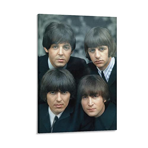 LORGL Poster décoratif sur toile The Beatles – Impression moderne pour chambre à coucher – 50 x 75 cm - Les Beatles, Paul McCartney, John Lennon, RIngo Starr, George Harrison LORGL Poster décoratif sur toile The Beatles - Impression moderne pour chambre à coucher - 50 x 75 cm