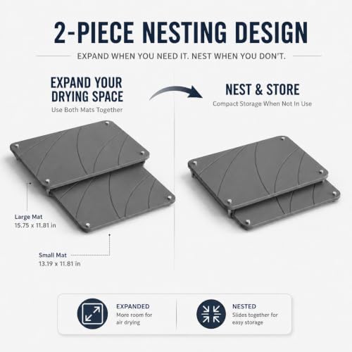 MOONEDGE Nesting Stone Drying Mat for Kitchen Counter with Dish Rack - image 2