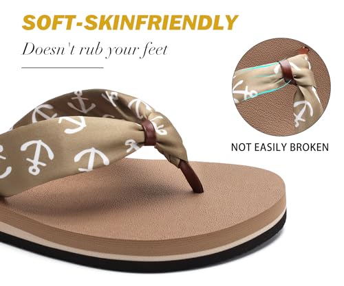 Image of KuaiLu Flip Flops for Women with Arch Support Summer Beach Thong Sandals