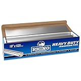 Rhino Aluminum Heavy Duty Aluminum Foil | Rhino 18 x 525 sf Roll, 25 Microns Thick | Commercial...