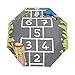 Ombrello da viaggio piccolo Antivento da esterno per pioggia Sun UV Auto compatto Ombrello da 3 pieghe Cover - Tappetino gioco Hopscotch