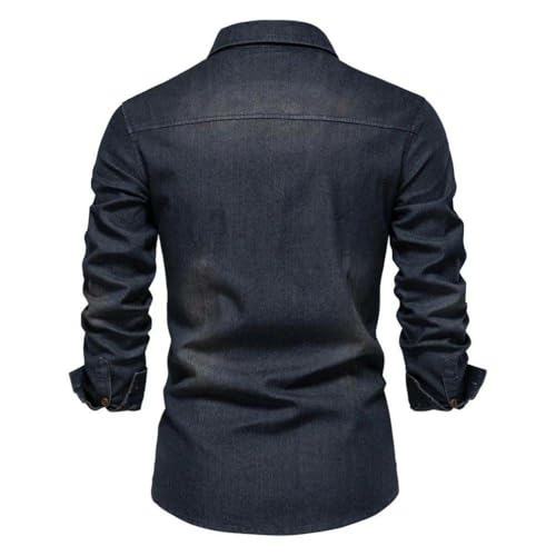 Chemise denim en coton extensible de qualité supérieure style décontracté