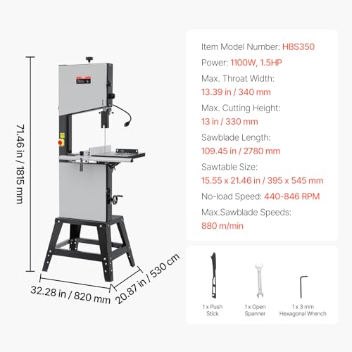 VEVOR 13.39-Inch Benchtop Band Saw