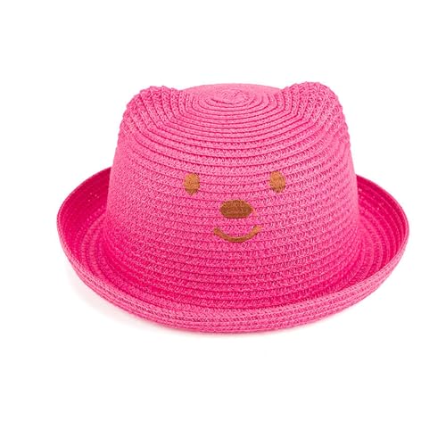 Little Girl Children Summer Straw HatBear Straw Hat Baby Sun Shade Straw Hat Baby Pot Hat2