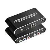 HDMI to Component Converter with Scaler Function, HDMI to YPbPr 5RCA RGB Scaler Adapter V1.4 with R/L Audio Output Support for MacBook TV Blu-Ray DVD PS4 DVD, PSP, Xbox 360,Amazon Fire TV