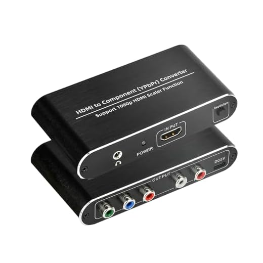 HDMI to Component Converter with Scaler Function, HDMI to YPbPr 5RCA RGB Scaler Adapter V1.4 with R/L Audio Output Support for MacBook TV Blu-Ray DVD PS4 DVD, PSP, Xbox 360,Amazon Fire TV