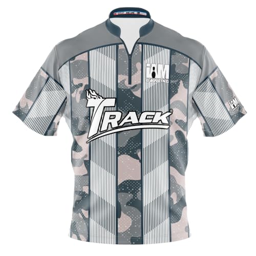 Logo Infusion I AM Bowling Jersey Short Sleeve Sash Collar 2328-TR Made in USA Track (US, Alpha, Small, Regular, Regular, Multi)