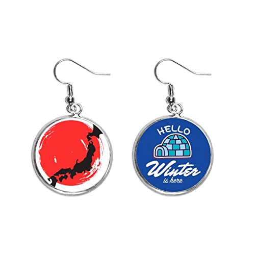 Pendientes mapa de Japón estilo joya de invierno el regalo ideal de Navidad