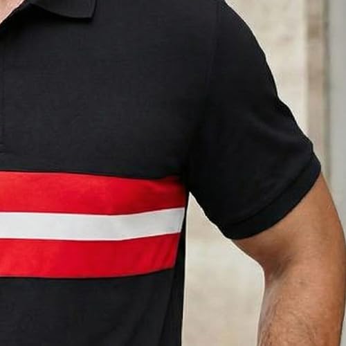 Image of Men's Polyster Stretchable Polo T-Shirts Half Sleeves Regular Fit T-Shirt for Everyday Wear