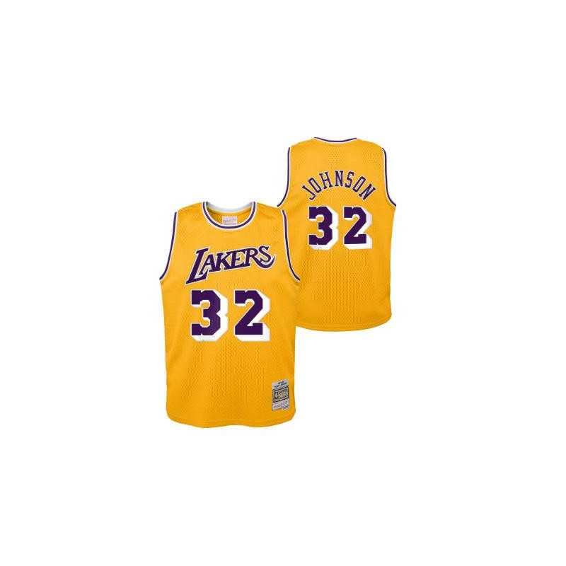 Maillot NBA Magic Johnson Los Angeles Lakers jaune bébé Mitchell & Ness 1984