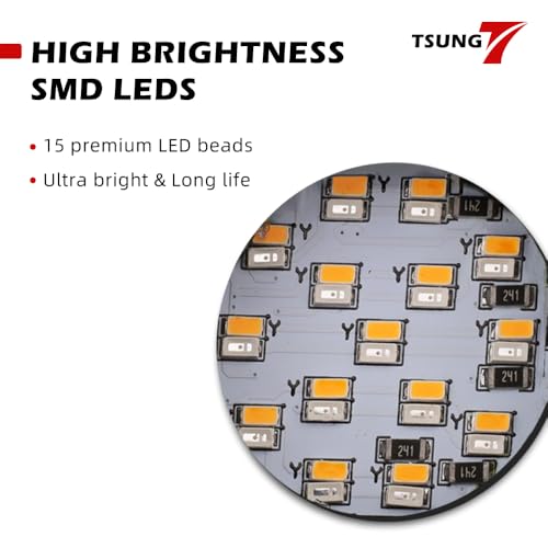 Image of TSUNG 4PCS Motorcycle Bullet LED Front Rear Turn Signal Light SMD Blinker Indicator for Cruiser Chopper Bobber Cafe Racer Street Bike (SMD LED-4PCS Chrome)