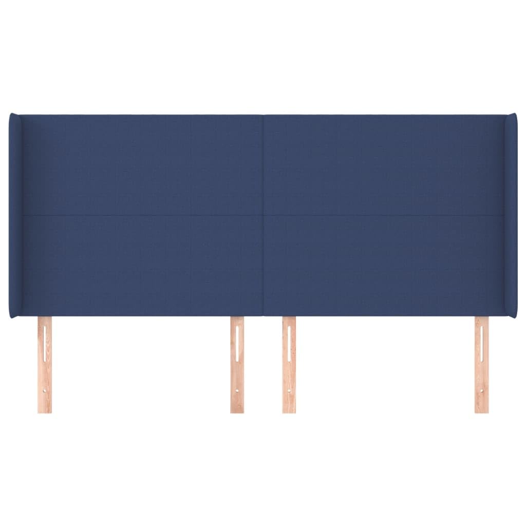 Tête de Lit avec Oreilles Excellent Soutien du Dos Meuble de Chambre à Coucher Décoration Intérieure Design Moderne et Élégant Bleu 203x16x118/128 cm