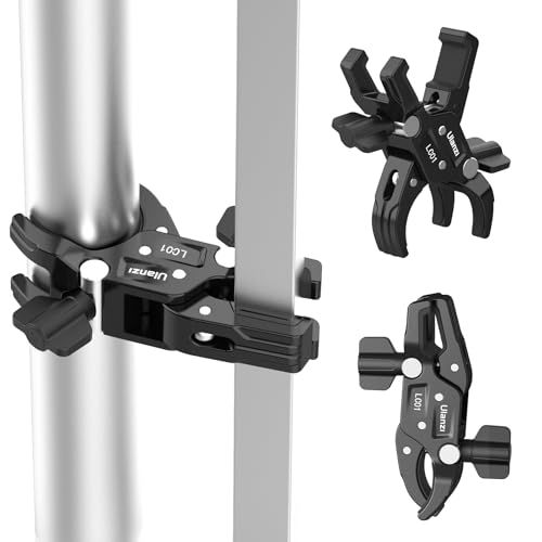 ULANZI Super Clamp Mount for Light Stand Double Camera Clamp Mount Monitor Magic Arm Adapter Thread for Photo Studio, Photography Reflector, Cross Bars