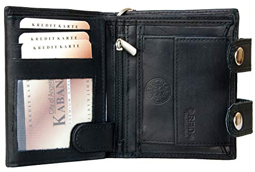 Biker's RFID Wallet Kabana with 18 Inch (45 cm) Long Metal Chain to Hang Whole made of a Leather, Black, One Size, (7003-100b166b)2