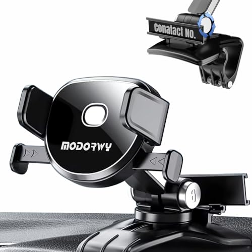 Image of Modorwy Adjustable Universal Car Dashboard Wind Screen Mount Mobile Phone Holder for Car Easy to Pickup and Place - 360 Horizontal and Vertical Rotation - Suitable for Mobile Phones 4.0-7 inches