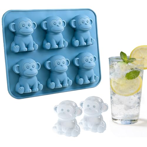 Molde de silicona para cubitos de hielo diseño mono miniatura 1