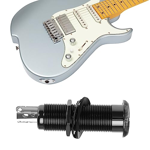Be In Your Mind 2Pcs 6.35mm Stereo Barrel Jack Socket with 4 Pin Guitar Bass 1/4" Barrel Jack Cylinder Input Output Jacks Guitar Accessories Copper Black - Image 3
