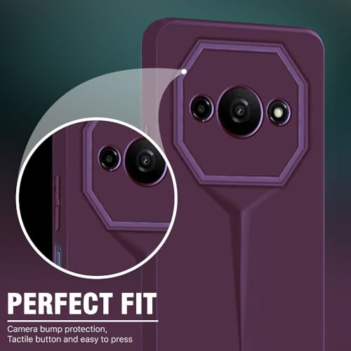 Image of WOW IMAGINE Slim Back Cover for Mi Redmi A3 | Redmi A3X | Poco C61 | Blade Series Ultra Thin Case with Lightweight Design | Camera Protection | Soft Matte Silicone Flexible Mobile Case - Purple