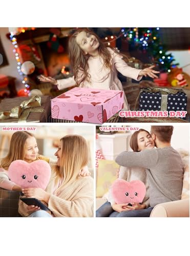 Image of Heart Shape Soft Toy Pillow for Kids & Girlfriend | Ultra Soft Plush Heart Cushion Teddy | Cute Smiley Romantic Gift for Birthday, Valentine, Anniversary | Pink Heart Plush Toy